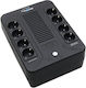 Eurocase EA200PLUS EVO UPS Line-Interactive 800VA 480W with 8 Schuko Power Plugs