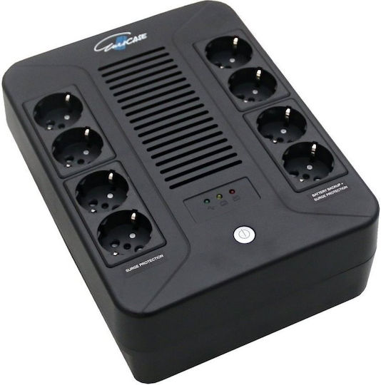 Eurocase EA200PLUS EVO USV 1000VA 600W mit 8 Schuko Steckdosen