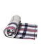 Sidirela Κουβέρτα Fleece Ημίδιπλη 190x220εκ. Καρώ Ροζ-μωβ