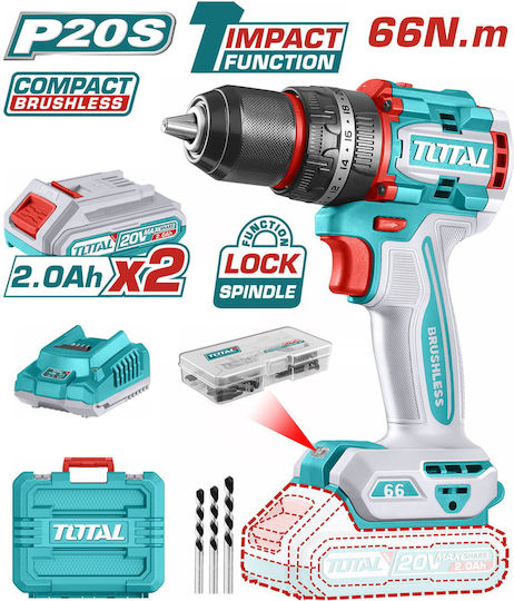 Total Percussive Drill Driver Battery Solo Brushless 20V