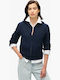 Women's Knitted Cardigan with Zipper Blue