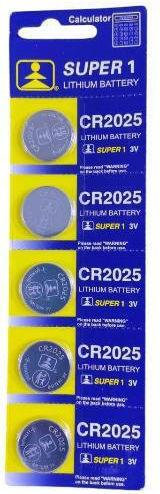 Super 1 Батерии Литий За часовници CR2025 3V 5бр