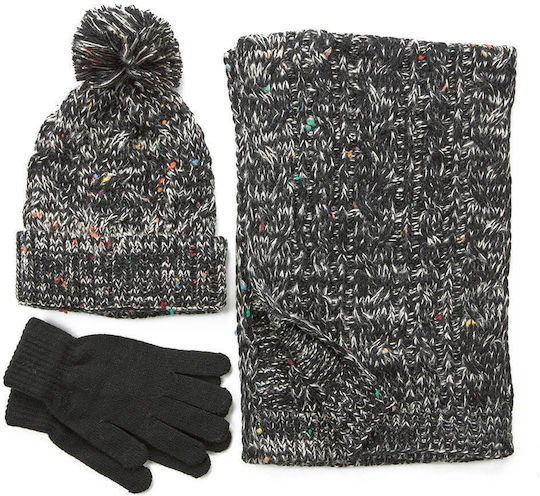 Beanie Γυναικείος Σκούφος Πλεκτός σε Μαύρο χρώμα