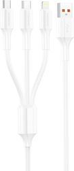 Foneng Xs01 Regular USB to Type-C / micro USB / Lightning 1.2m 3A Cable White Foneng Xs01 Regular USB to Type-C / micro USB / Lightning 1.2m 3A Cable White