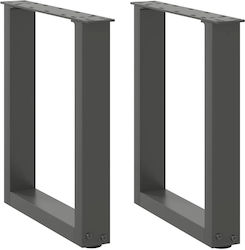 vidaXL Picior Metalic 2 Bucăți Pentru Masă / Măsuță 28x43cm Antracit