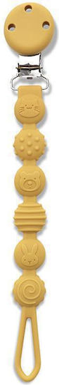 Lorelli Pacifier Clip Made of Yellow Silicone