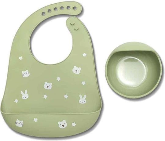 Lorelli Feeding Set made of Silicone Green 2pcs