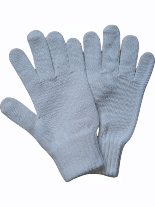 Weiß Gestrickt Handschuhe