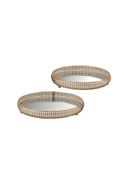 Runde Spiegeltabletts Gold Set aus 2 Stück 34,5/40cm Zaros