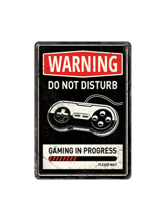 Wall Decor Made of Metal Achtung Gaming In Progress 10320 14x10cm 4036113103204
