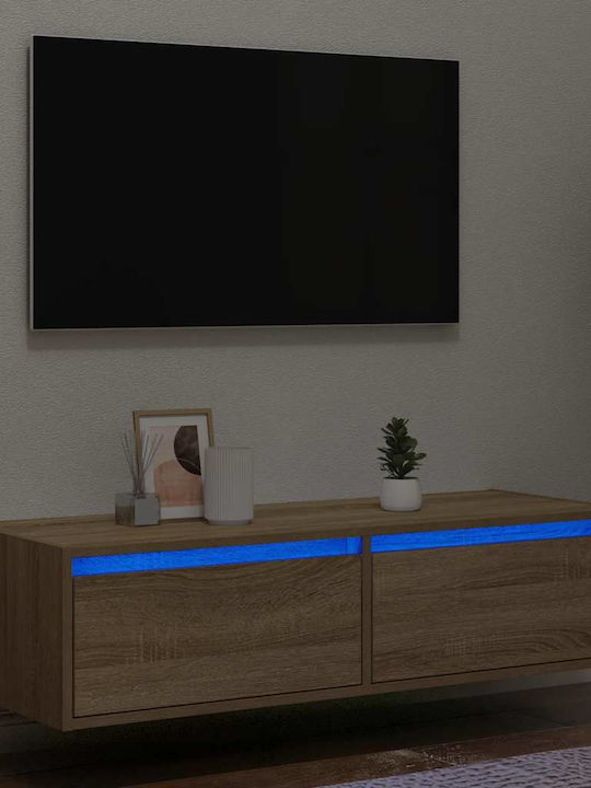 Έπιπλο Τηλεόρασης με Φωτισμό LED Sonoma Δρυς Μ100xΠ35.5xΥ25cm