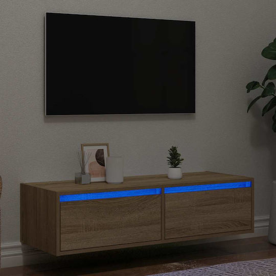 Έπιπλο Τηλεόρασης με Φωτισμό LED Sonoma Δρυς Μ100xΠ35.5xΥ25cm