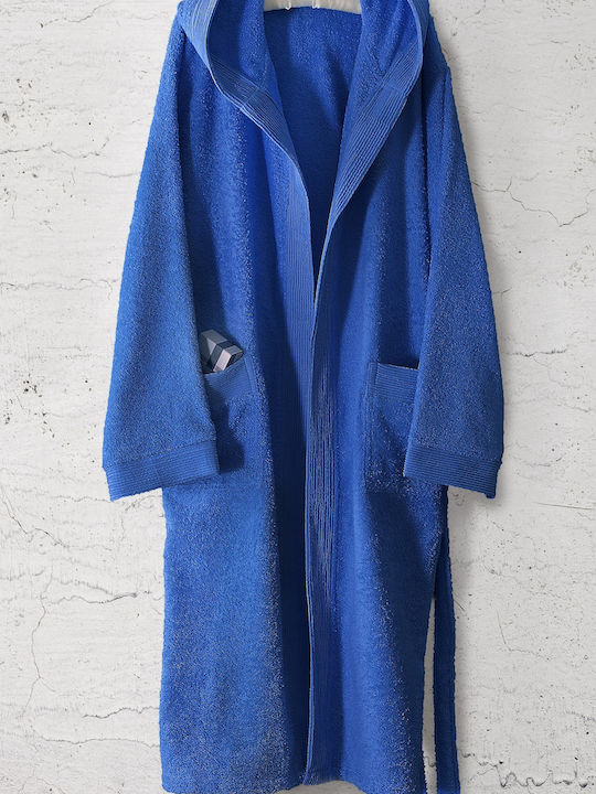 Amadeus Blue Hooded Bathrobe Medium