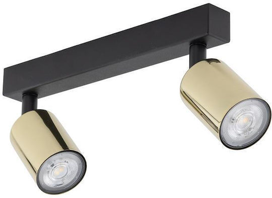 TK Lighting Διπλό Σποτ με Ντουί GU10 σε Μαύρο Χρώμα
