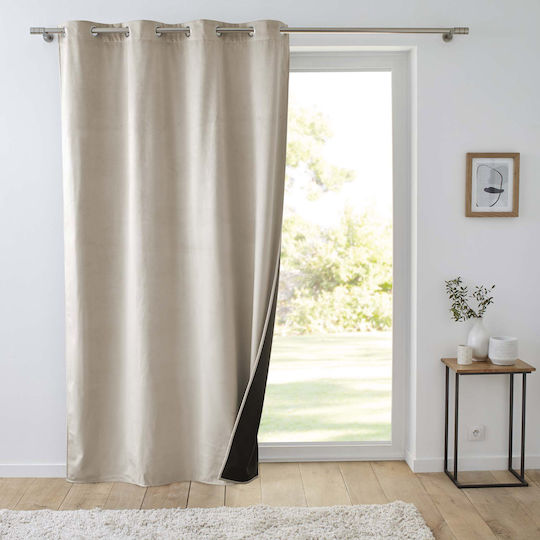 Curtain with Grommet L-c Polarchic Beige 140x260cm