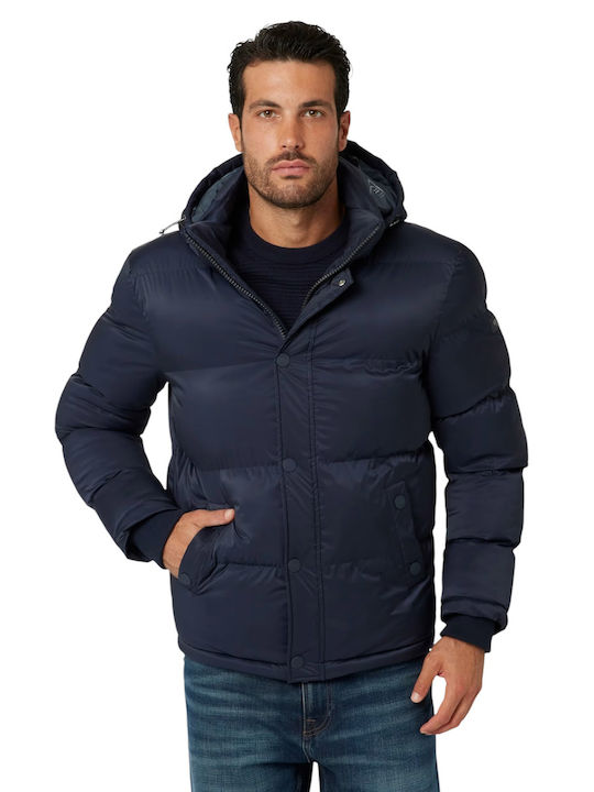 Guess Geacă Puffer Albastră