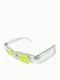Woman's Fashion Unisex Sunglasses with Transparent Plastic Frame and Green Lens G-12