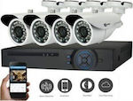 Surveillance System Cameras Analog with Recorder