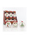 Hanging Ornament Set Wooden Green 3pcs