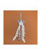 Hanging Ornament Star Wooden Silver