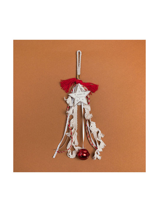 Hanging Ornament Star Wooden Red