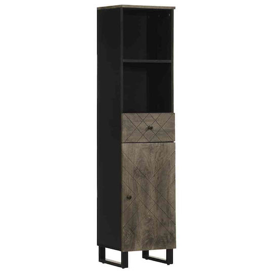 vidaXL Badezimmersäule Wandhängeschrank H38xB33xH160cm Schwarz