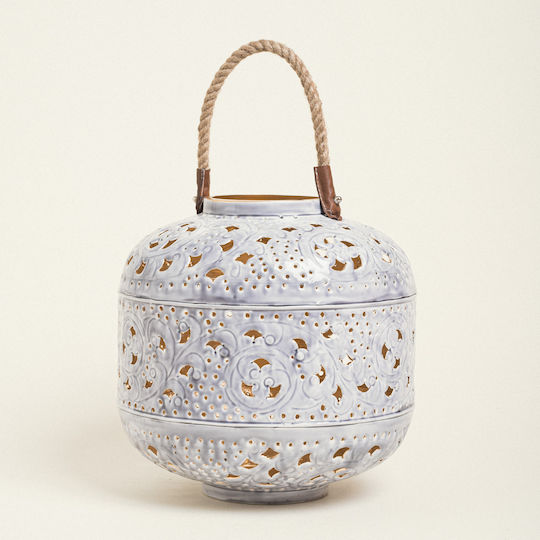 Metalllaterne Grau 30 x 28 cm Beauty Home
