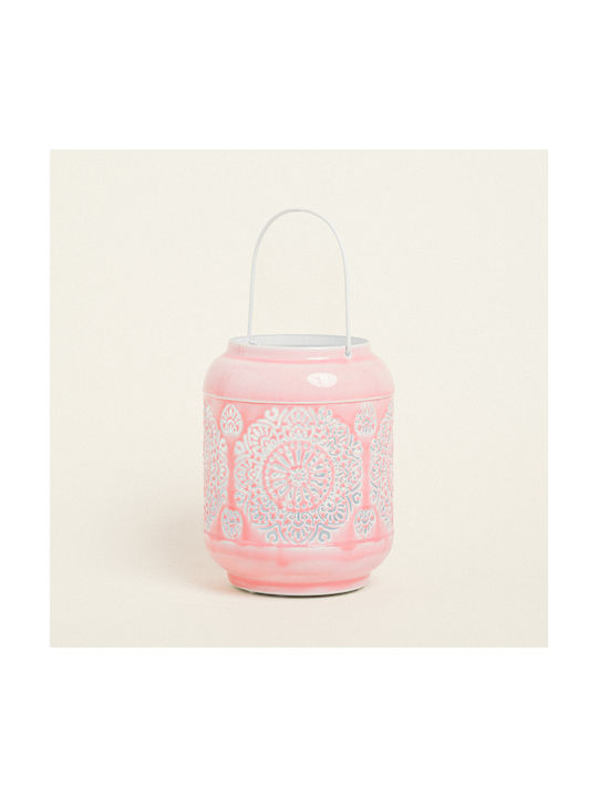 Φαναρι Μεταλικο Ροζ 15 X 20 Cm Beauty Home