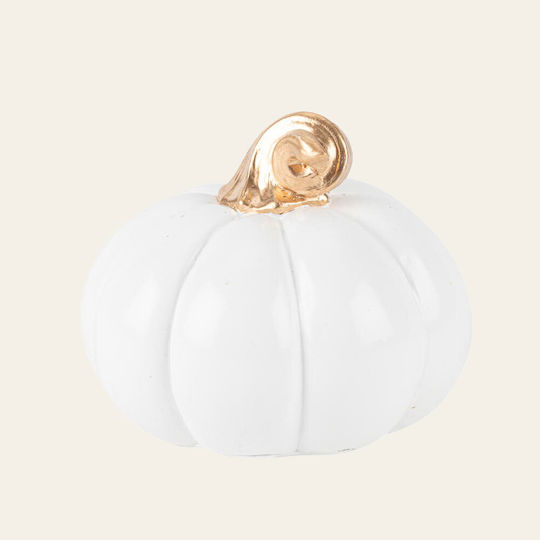 White Resin Pumpkin Ø10.3 X 9 Cm Beauty Home