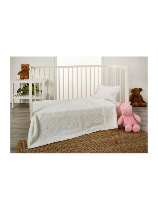 Whitegg Blanket Cot Velvet White 110x140cm