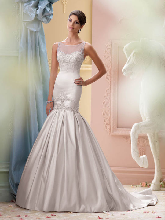 Mermaid Maxi Wedding Dress Satin Ivory