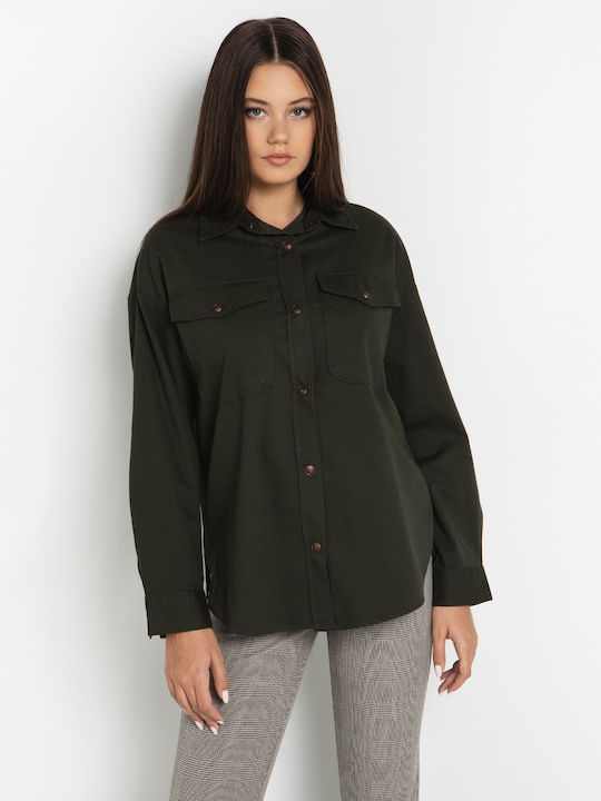 Femeie Kaki Overshirt