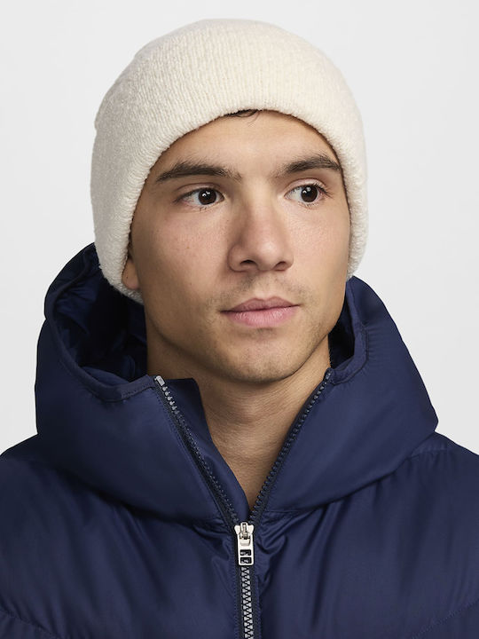 Peak Beanie Unisex Σκούφος Πλεκτός σε Λευκό χρώμα