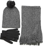 Verde Beanie Γυναικείος Σκούφος Πλεκτός σε Μαύρ...