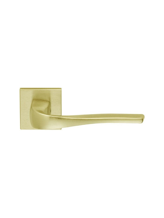 Ilavio Lever Middle Door with Rosette Pair with Rosette Brass Mat