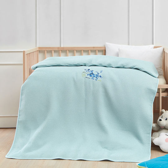 Beauty Home Blanket Cot Art 5310 Waffle Light Blue 100x150cm