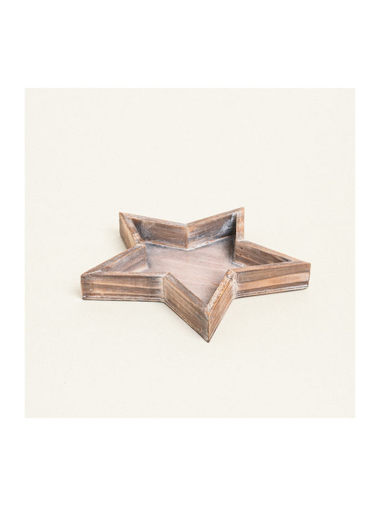 Beauty Home Christmas Table Decoration Wooden L14xW15xD3cm.