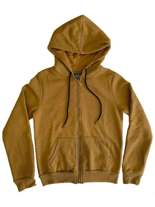 Paco & Co Women's Sweatshirt Jacket Hooded Brown