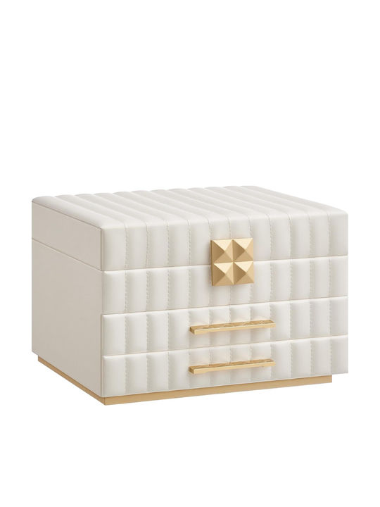 Κοσμηματοθήκη 3 Επιπέδων Καθρέφτη 21,5 X 24 X 15,8 Cm Λευκό Songmics Jbc183w01