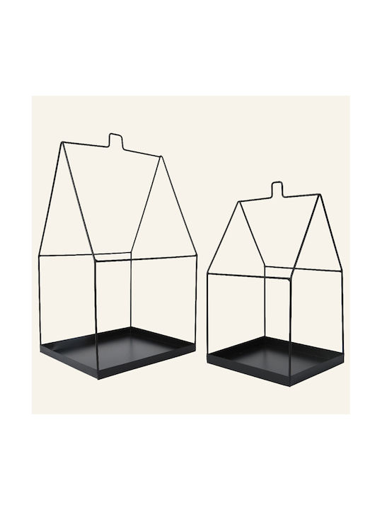 Metal House Set of 2 Pieces 20 X 20 X 38 Cm 25 X 25 X 49 Beauty Home