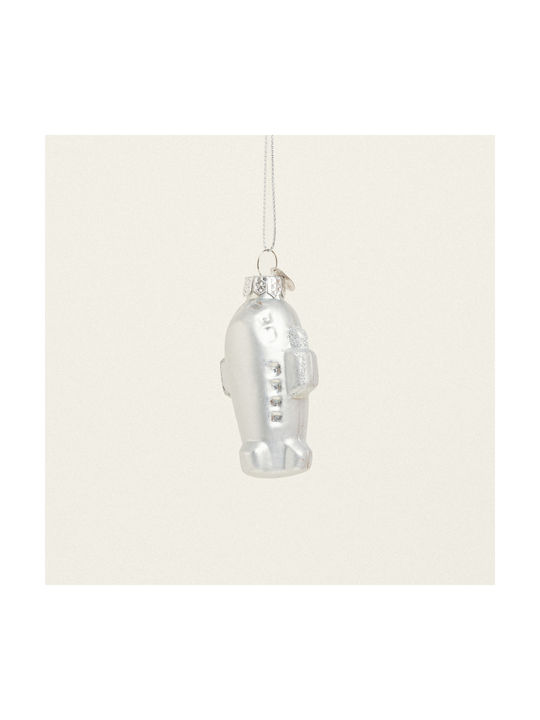 Toy Airplane Glass Christmas Tree Ornament 7cm