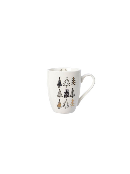 Kaemingk Christmas Mug Porcelain L12xW8xD11cm. Black & Gold Designs (Μiscellaneous Designs/Colors)