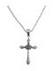 Schwarz Herren Kreuz aus Stahl mit Kette