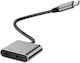 XO Μετατροπέας USB-C male σε USB-C 2x female Λευκό 1τμχ (XO-NBR257A)