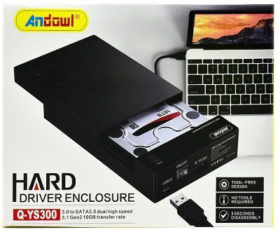 Andowl Q-ys300 Θήκη για Σκληρό Δίσκο 2.5" / 3.5" SATA III με σύνδεση USB 3.1