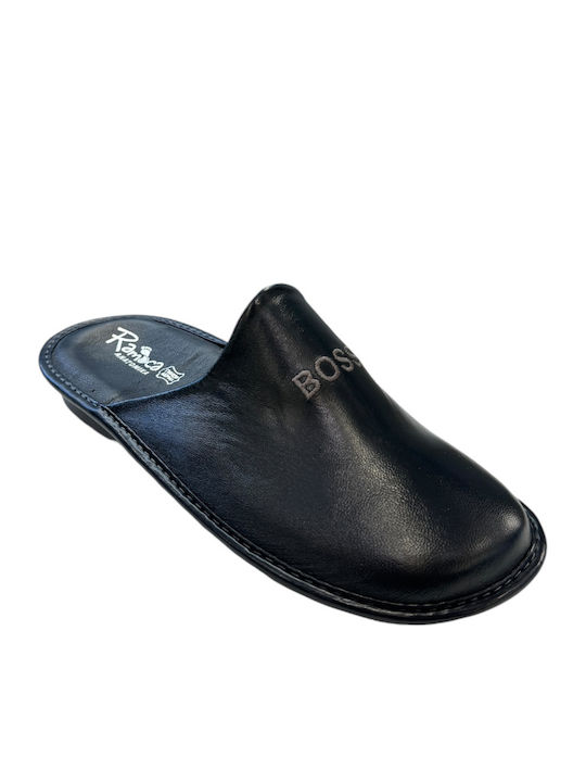 Ramoca Men's Leather Slippers Blue