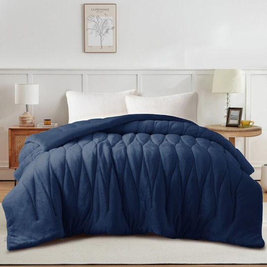 Liolios Home Πάπλωμα Υπέρδιπλο 220x240εκ. Doha Navy 350 GSM