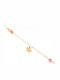 Ios Kids Bracelet from Gold 9K with Crown, Evil Eye, Stones & Baby Girl