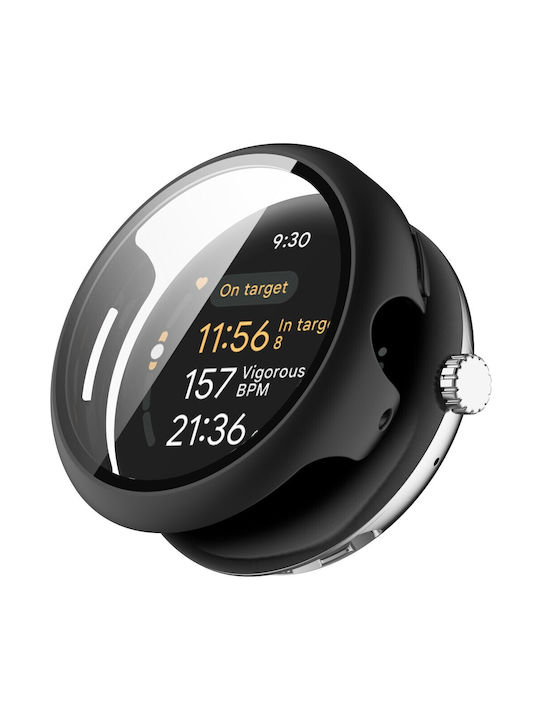 Πλαστική Θήκη με Τζαμάκι σε Μαύρο χρώμα για Google Pixel Watch 3 (45mm)