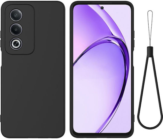 Solid Color Back Cover Silicone Black (Oppo A80 5G)